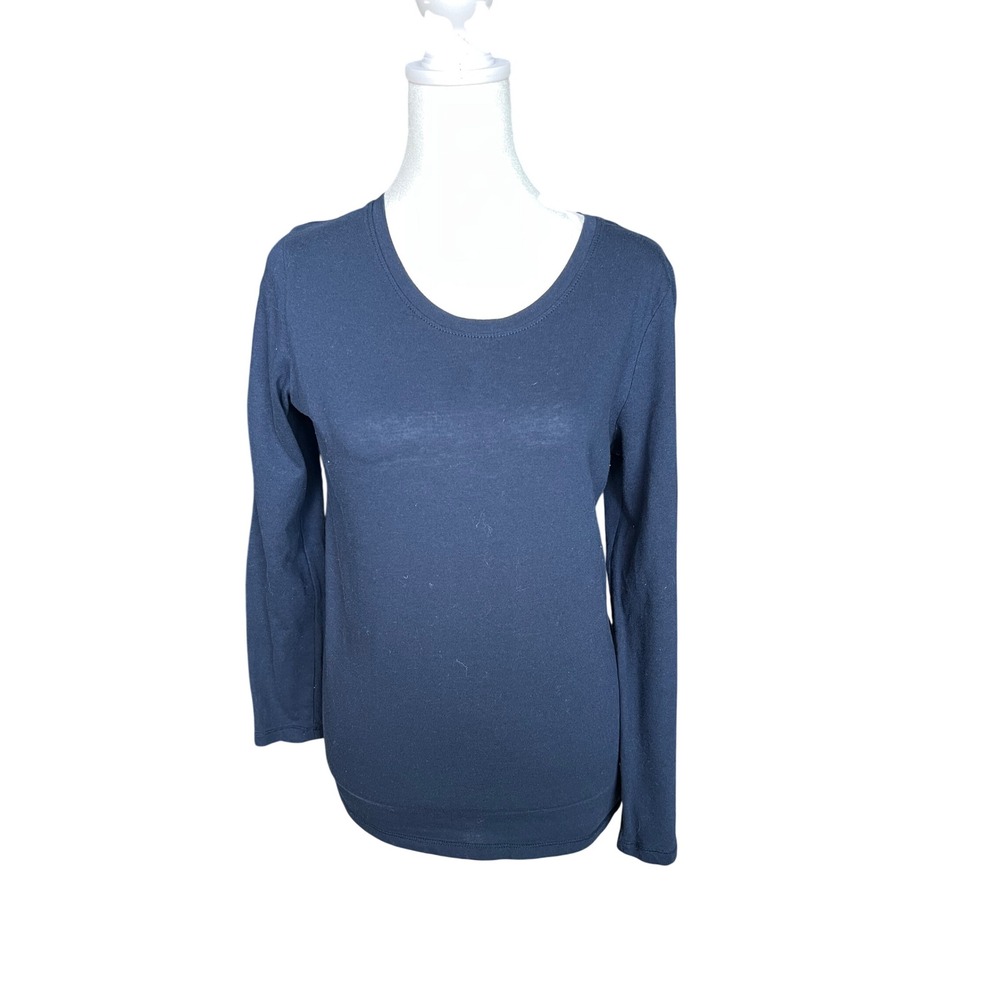 No Boundaries Womens Navy Blue Scoop Neck Long Sleeve T-Shirt Size L 11-13 Basic